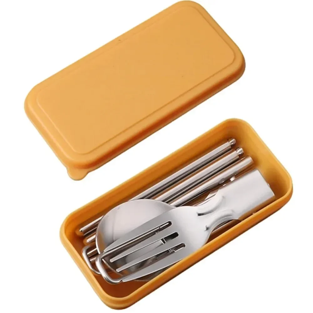 304 Stainless Steel Folding Cutlery Set Portable Spoon Fork for Camping Travel Hiking Picnic Outdoor