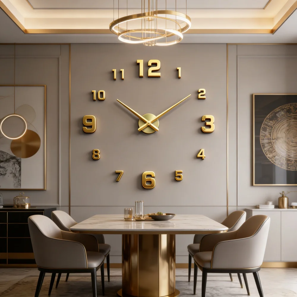 New Modern Design Large Wall Clock 3D DIY Quartz Clocks Fashion Watches Acrylic Mirror Stickers Living Room Home Decor Horloge