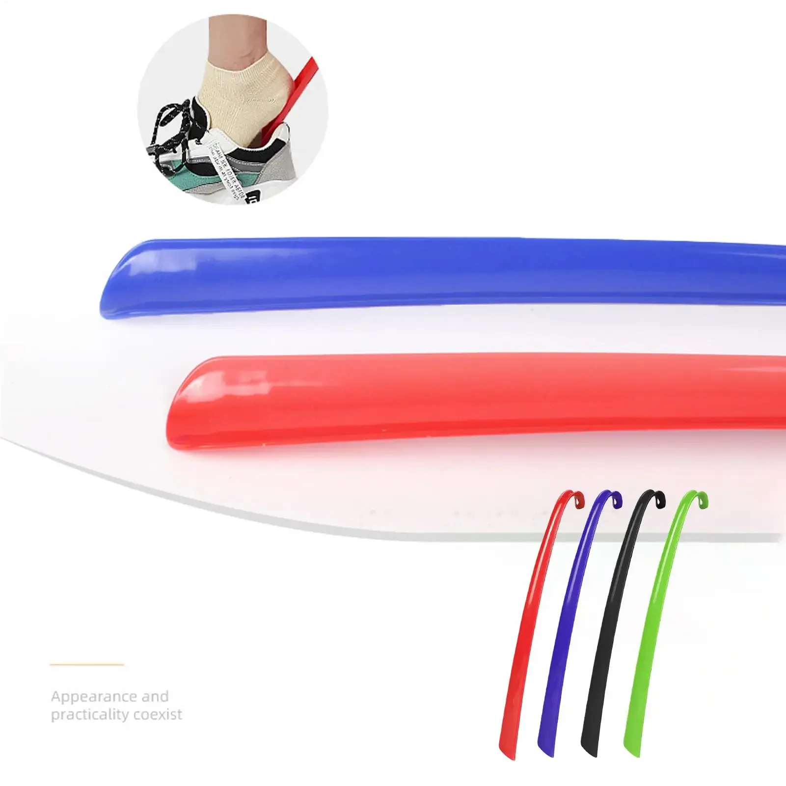 Plastic Extra Long Shoehorn Hotel Household Shoe Wearer Shoes Lifter Lazy Does Not Bend Shoe Draw Helper Shoe Horn thumbnail 2