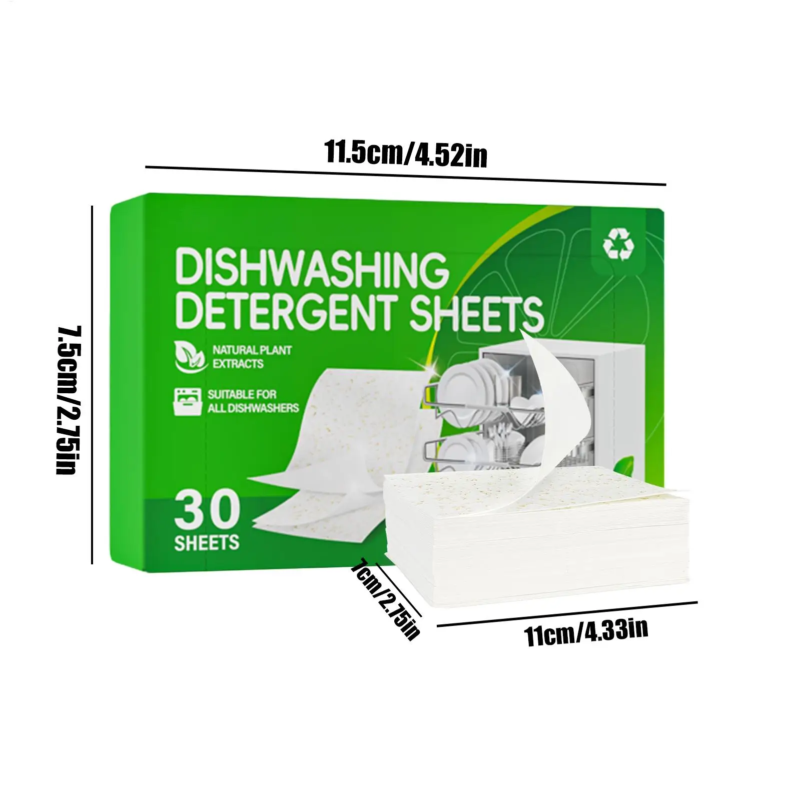 30 pcs Dishwasher Detergent Sheets Oil Stain Dissolving Grease Remover Cleaning Tablets For Kitchen Tableware Bowls Chopsticks thumbnail 6