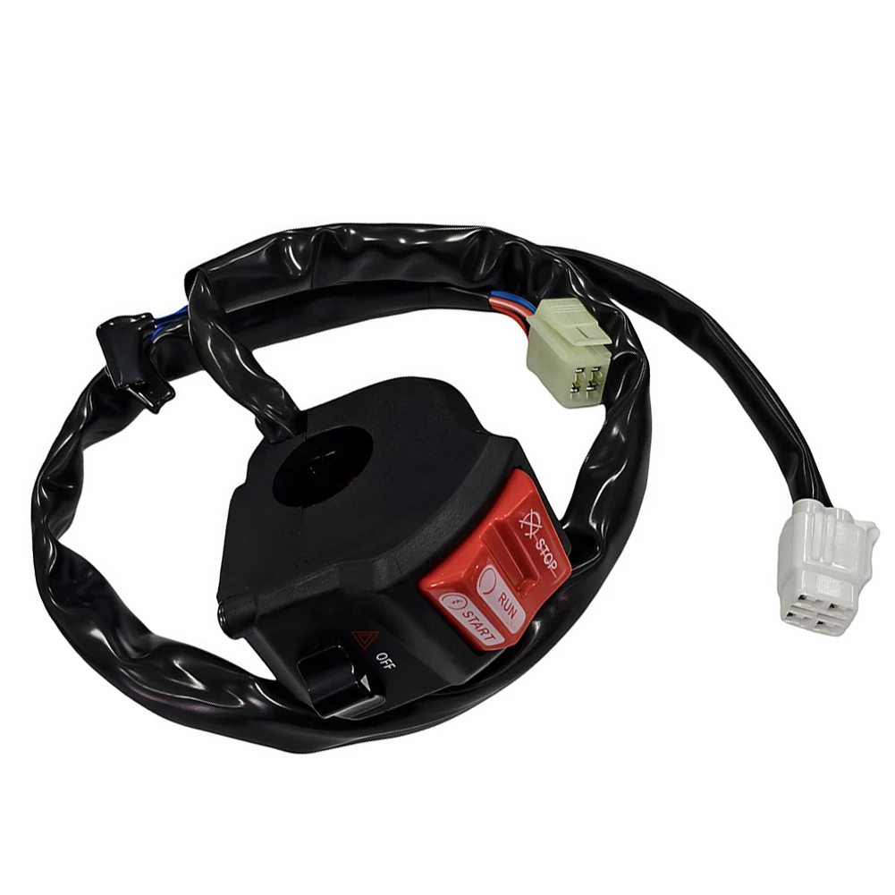 Motorcycle Handlebar Switch Assembly Start Stop Engine Run Start Double Flash Combo Control Replacement Parts thumbnail 3