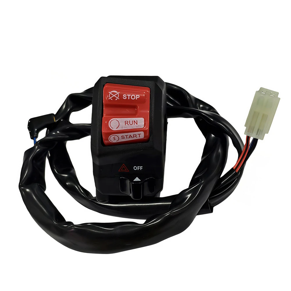 Motorcycle Handlebar Switch Assembly Start Stop Engine Run Start Double Flash Combo Control Replacement Parts thumbnail 2