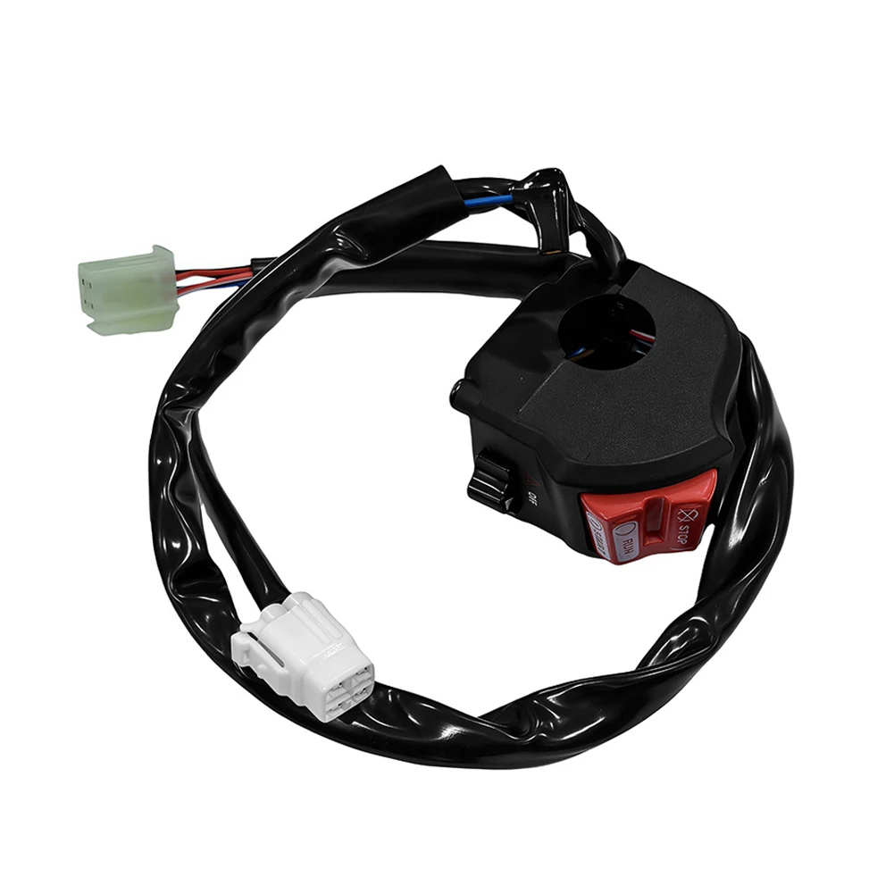 Motorcycle Handlebar Switch Assembly Start Stop Engine Run Start Double Flash Combo Control Replacement Parts thumbnail 4