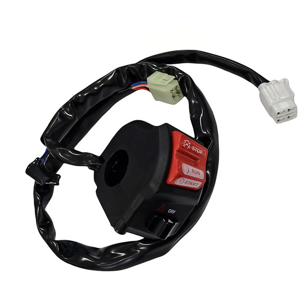 Motorcycle Handlebar Switch Assembly Start Stop Engine Run Start Double Flash Combo Control Replacement Parts thumbnail 5