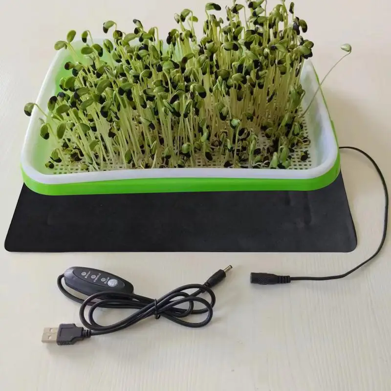 8.5W USB Seedling Heat Mats 3 Adjustable Temp Plant Heating Mats For Seed Starting Brewing Breeding Greenhouses thumbnail 4