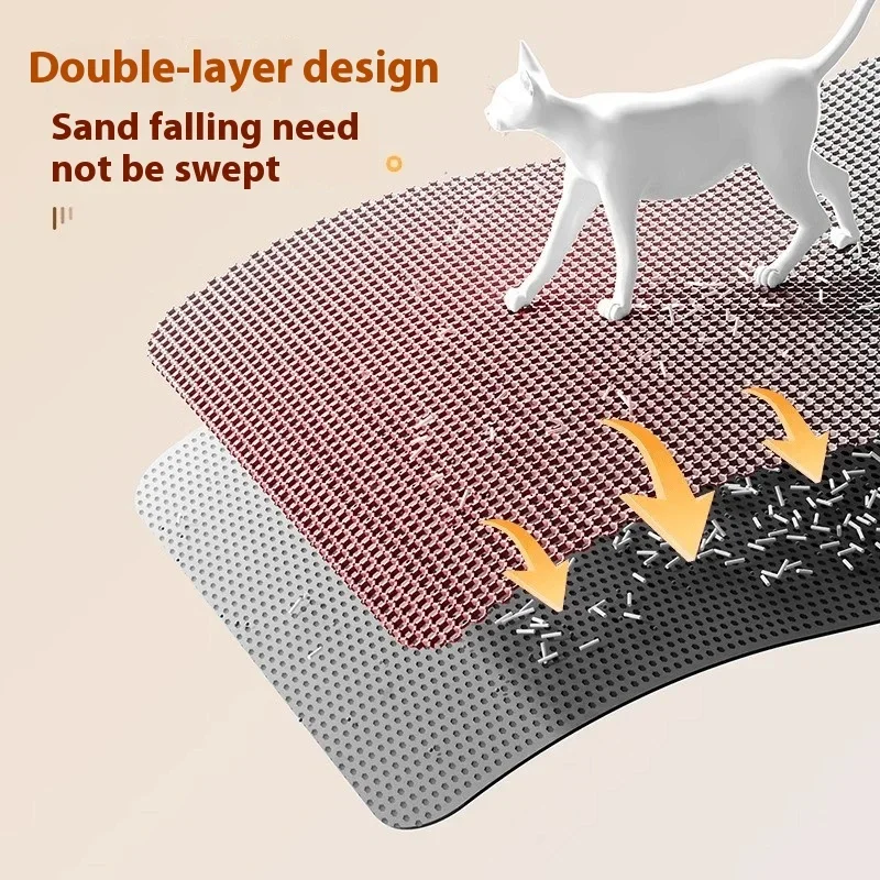 Cat Litter Mat Heavy Duty Waterproof 2 Layer Non Slip Washable Pet Floor Protector Litter Box Sand Stopper Pet Product thumbnail 2