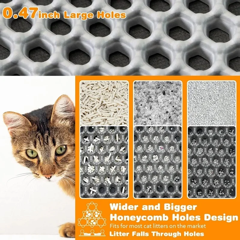 Cat Litter Mat Heavy Duty Waterproof 2 Layer Non Slip Washable Pet Floor Protector Litter Box Sand Stopper Pet Product thumbnail 5