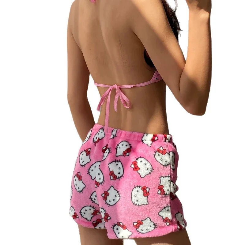 New Hello Kitty ladies Pajama Two Piece Sanrio Anime Kawaii Women Home Underwear Cute Summer Beachwear Bra Shorts Girl Bikini thumbnail 6