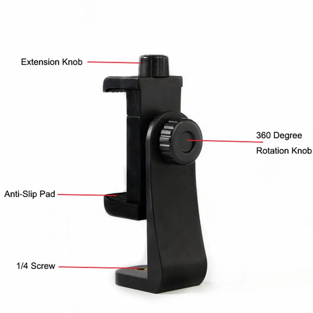 360 Degree Mobile Phone Clip Cellphone Holder With 1/4 Screw Tripod Mount Desk Tripod Adapter For Iphone Huawei Samsung thumbnail 4