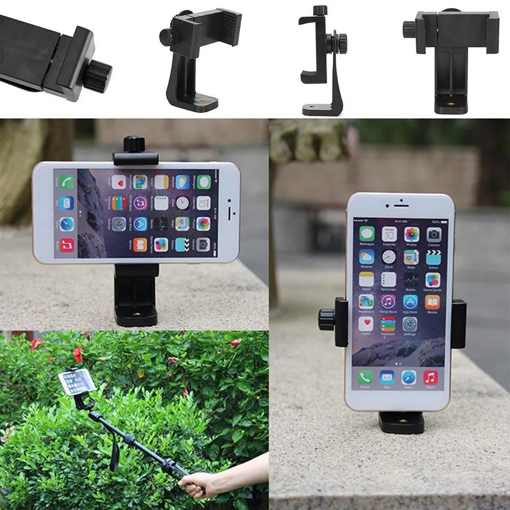 360 Degree Mobile Phone Clip Cellphone Holder With 1/4 Screw Tripod Mount Desk Tripod Adapter For Iphone Huawei Samsung thumbnail 6