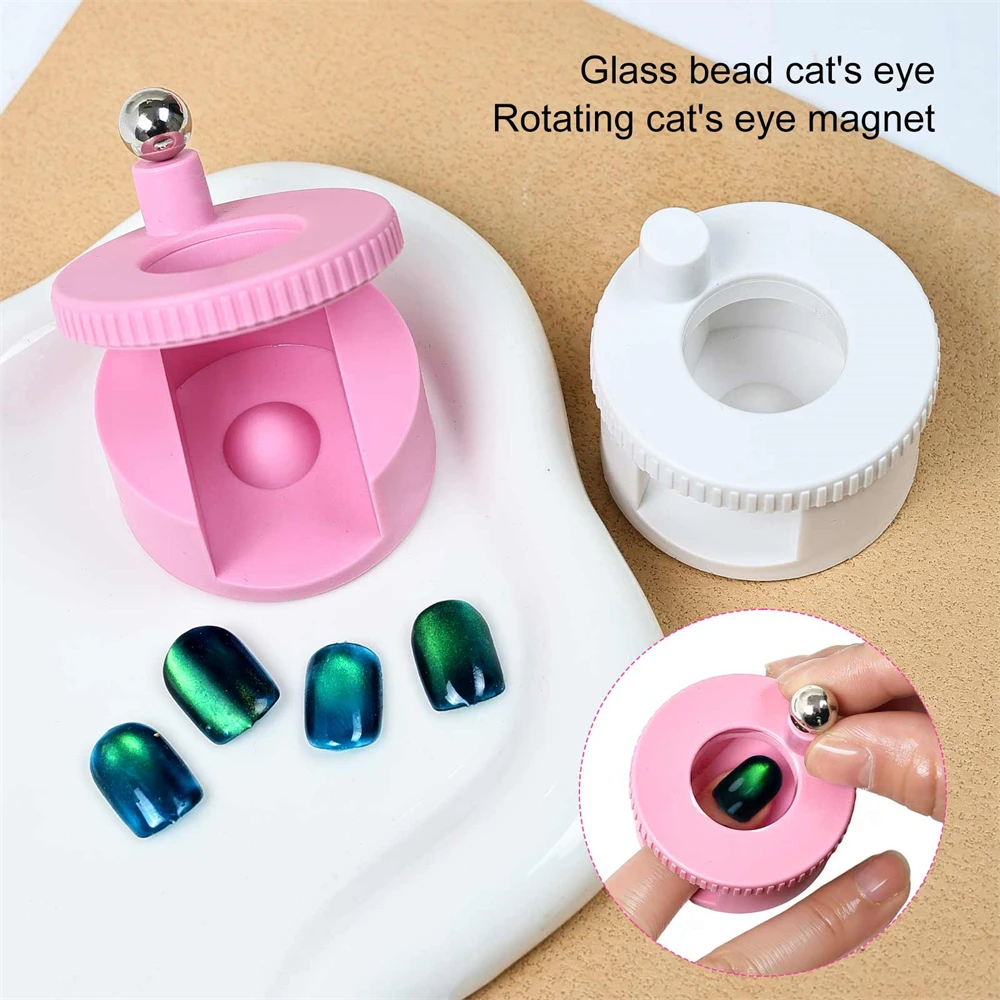 Multifunctional Rotating Cat Eye Nail Magnet Wide Light Glass Bead Effect Strong Automatic Nail Art Magnetic for Gel Nail Polish thumbnail 3