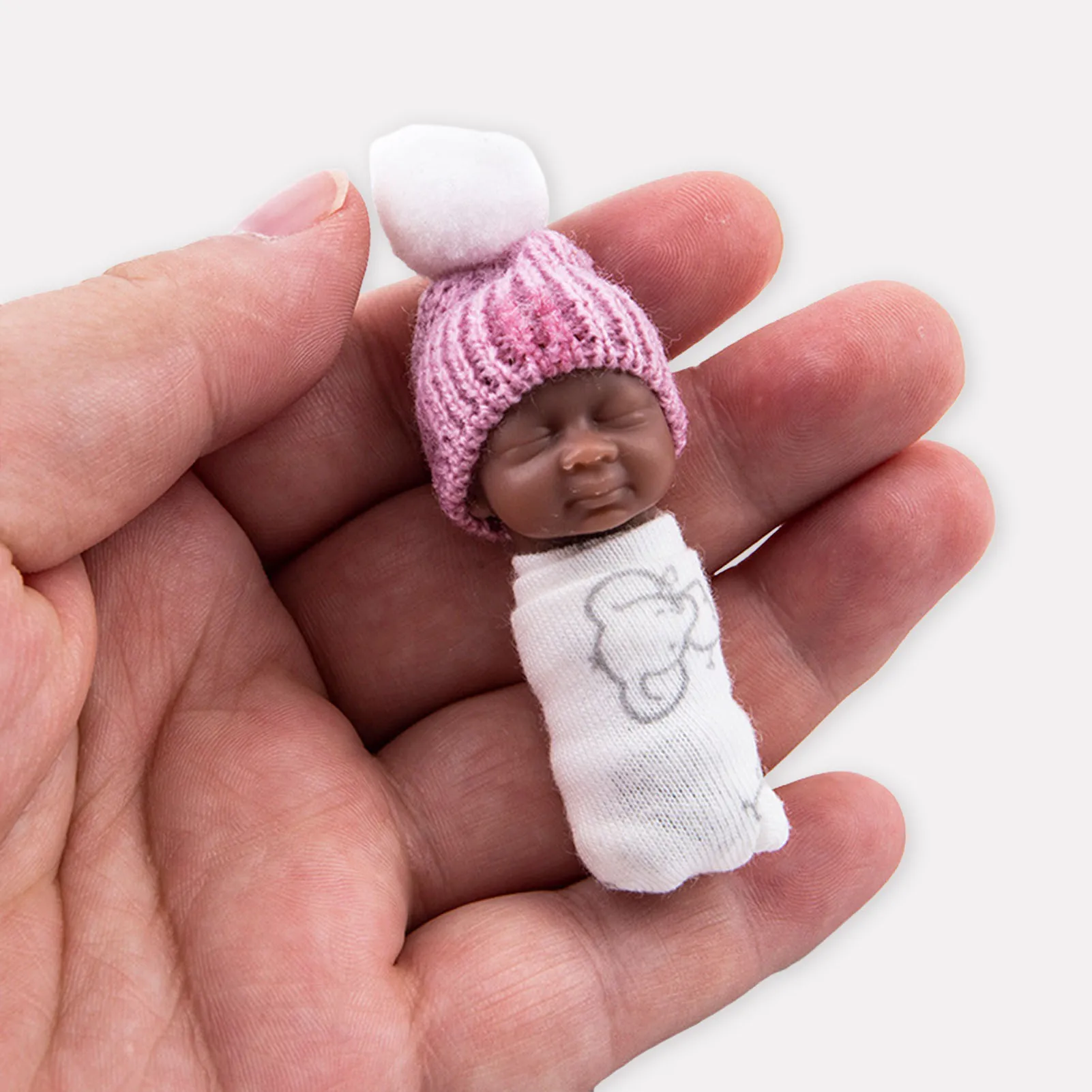 Reborn Baby Dolls 7cm Long Miniature Lovely Sleeping Baby Figurine for Baby Shower Favors Decoration thumbnail 2