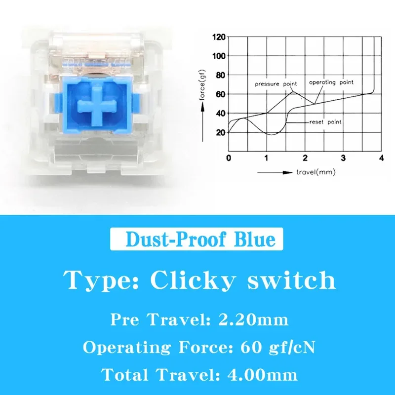50/100pcs Keyboard Switch Keyboard Clicker Key Replacement 3Pin Tactile Switch For MX-style Mechanical Keyboards thumbnail 6