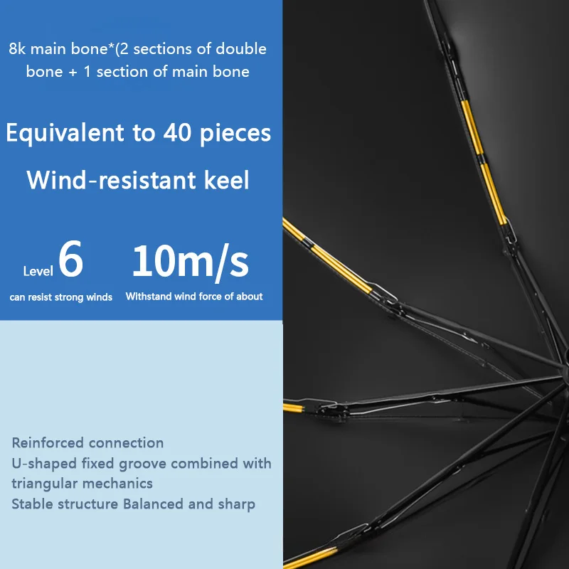 New Automatic Umbrella 24 Bone Solid Color Automatic Umbrella Light Collapsible Large Size Outdoor Sunshade Uv Protection thumbnail 2