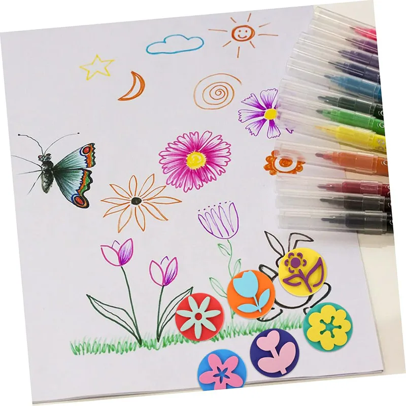 Animal Foam Stamps for Painting, Cute Smile Face Sponge Painting Brushes, DIY Art Craft Drawing Tools for Kids,Educational Toys thumbnail 2