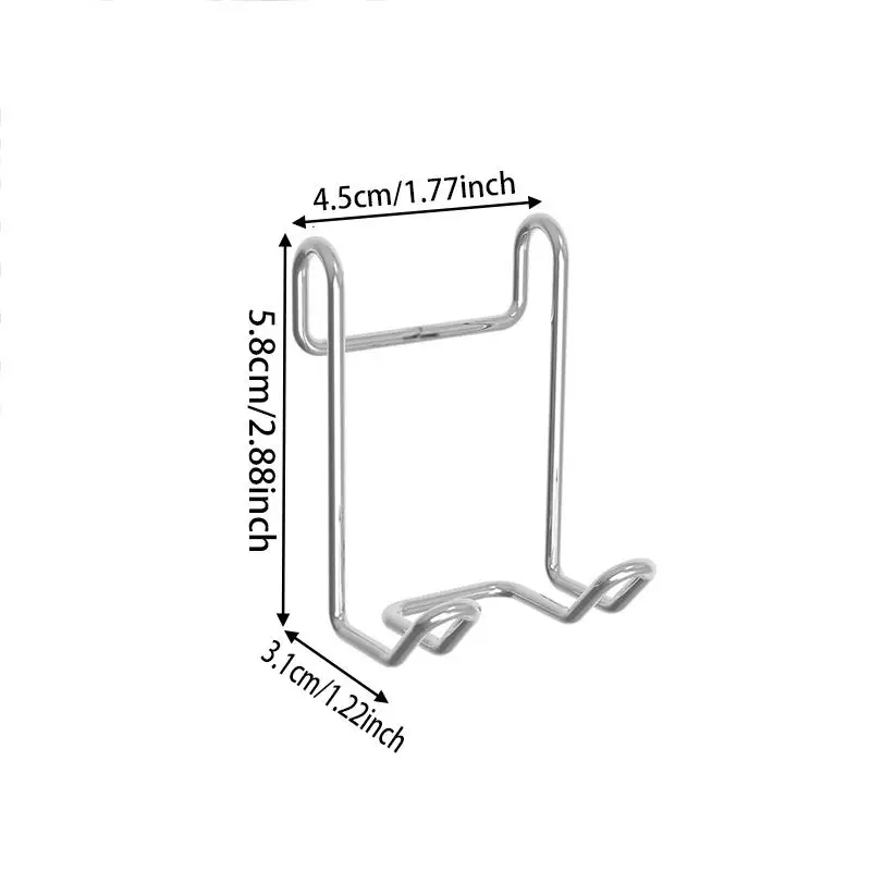 2Pcs No-Drill Stainless Steel Razor Holder Hooks Bathroom Shelf Accessory Hooks For Corner Shelves Shaving Tool Organizer thumbnail 6