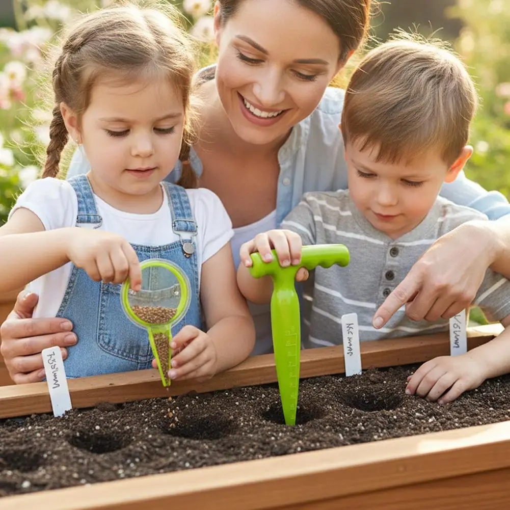 Mixed Mini Seed Sowing Manual Seeder Gardening Seed Spacer Planter Garden Planting Template Hole Dibber Soil Digger Hand Tools thumbnail 4