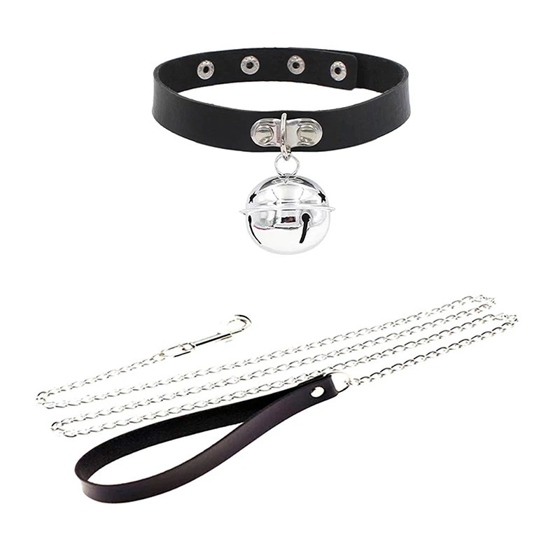 Sexy Leather Heart Necklace Collar Set with Leash for Women BDSM Cosplay Bondage Accessories Couple Role Play Game Props thumbnail 5