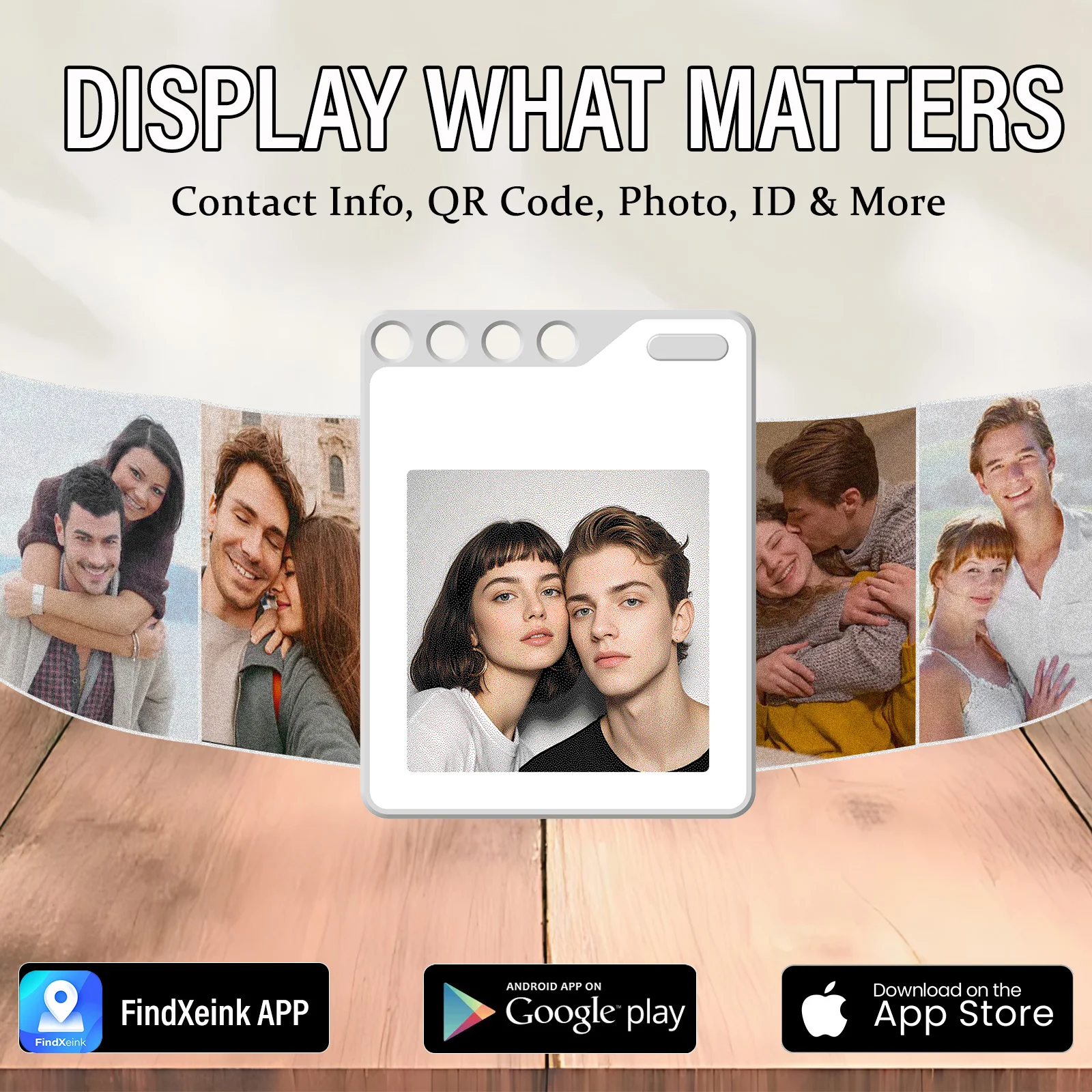 1.54' inch Photo screen projection 4 Color E-ink Display keychain BLE Electronic Badge luggage tag pet locator for Iphone IOS thumbnail 4