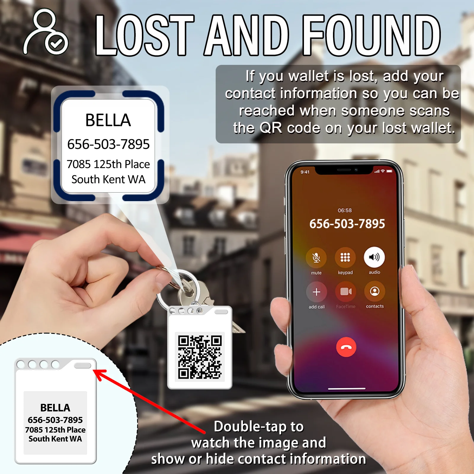 1.54' inch Photo screen projection 4 Color E-ink Display keychain BLE Electronic Badge luggage tag pet locator for Iphone IOS thumbnail 6