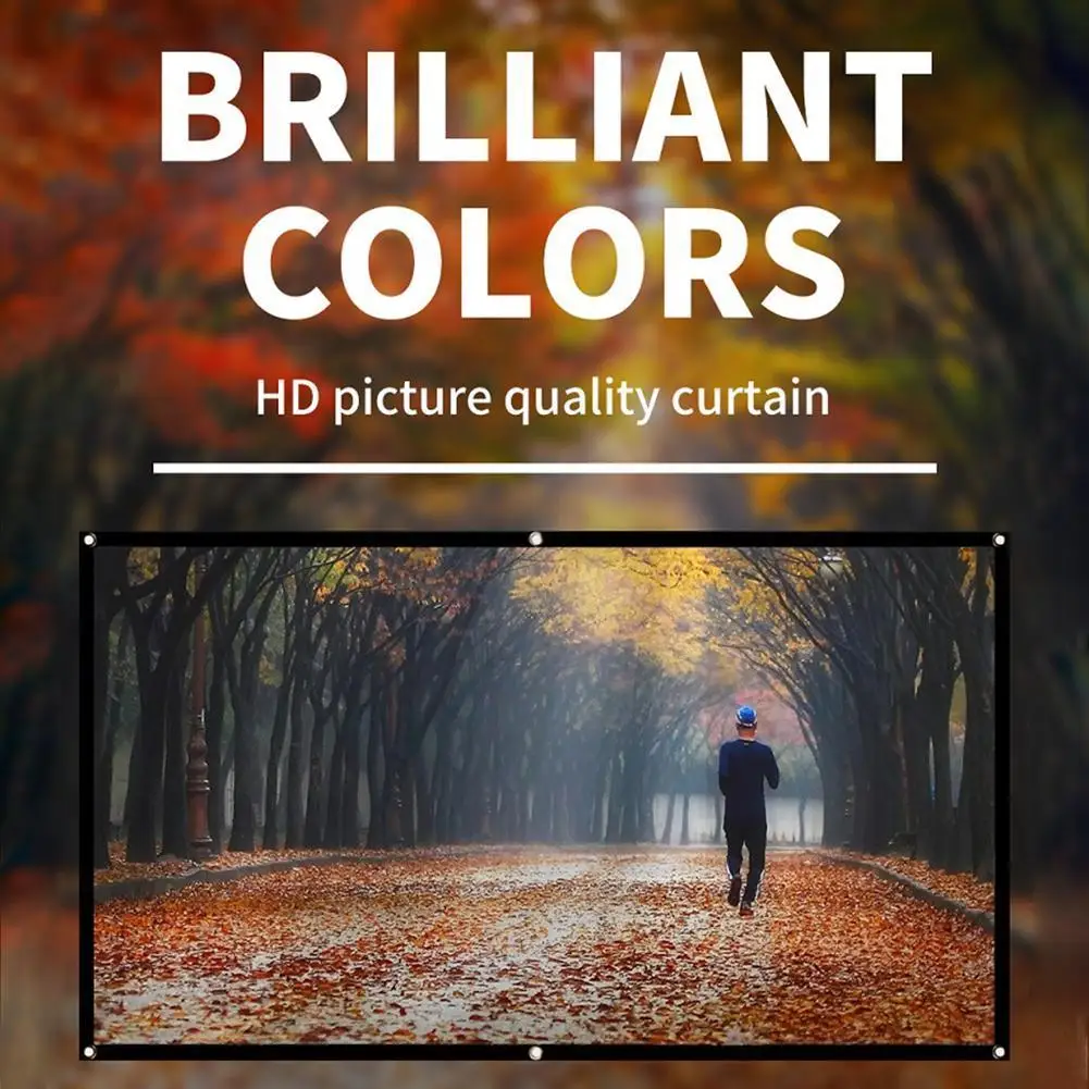 Home Office Projector Curtain 60 72 84 100 120 150 inch 16:9 Simple KTV Display Screen Household Bedroom Ornaments thumbnail 2