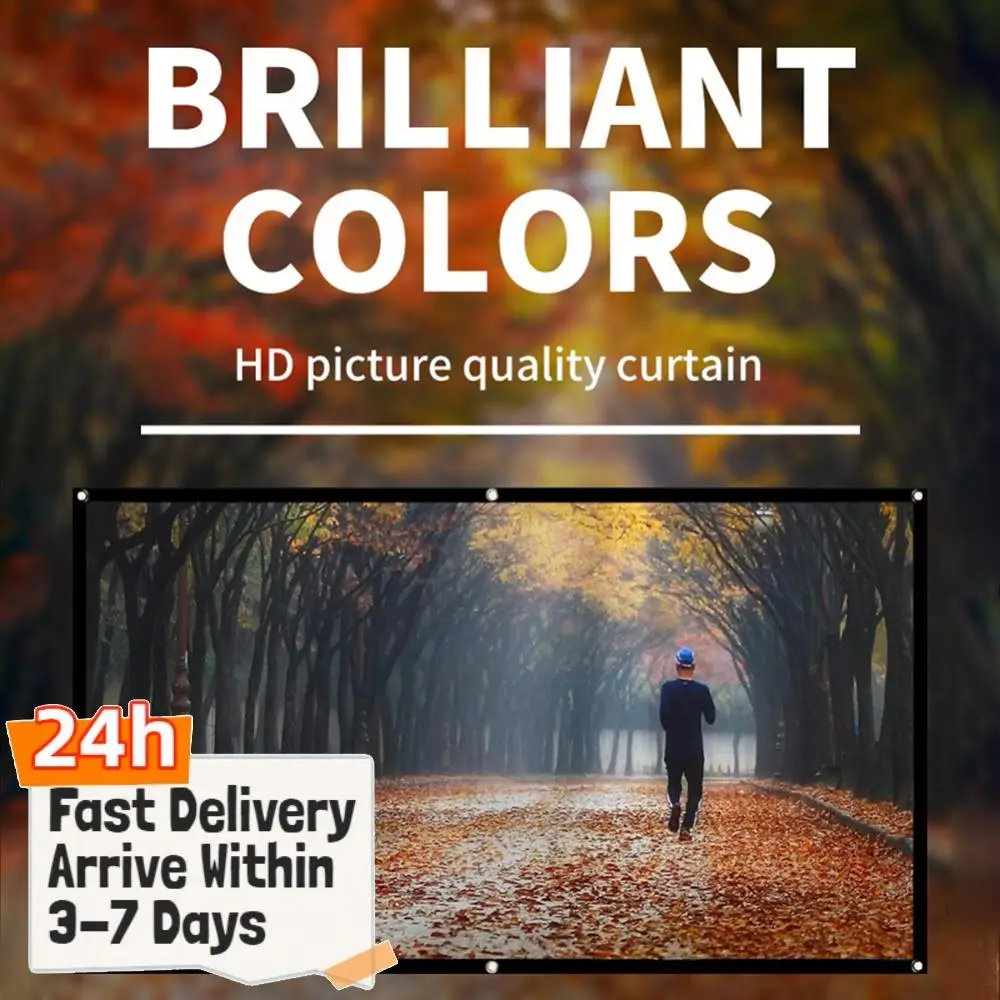 Home Office Projector Curtain 60 72 84 100 120 150 inch 16:9 Simple KTV Display Screen Household Bedroom Ornaments