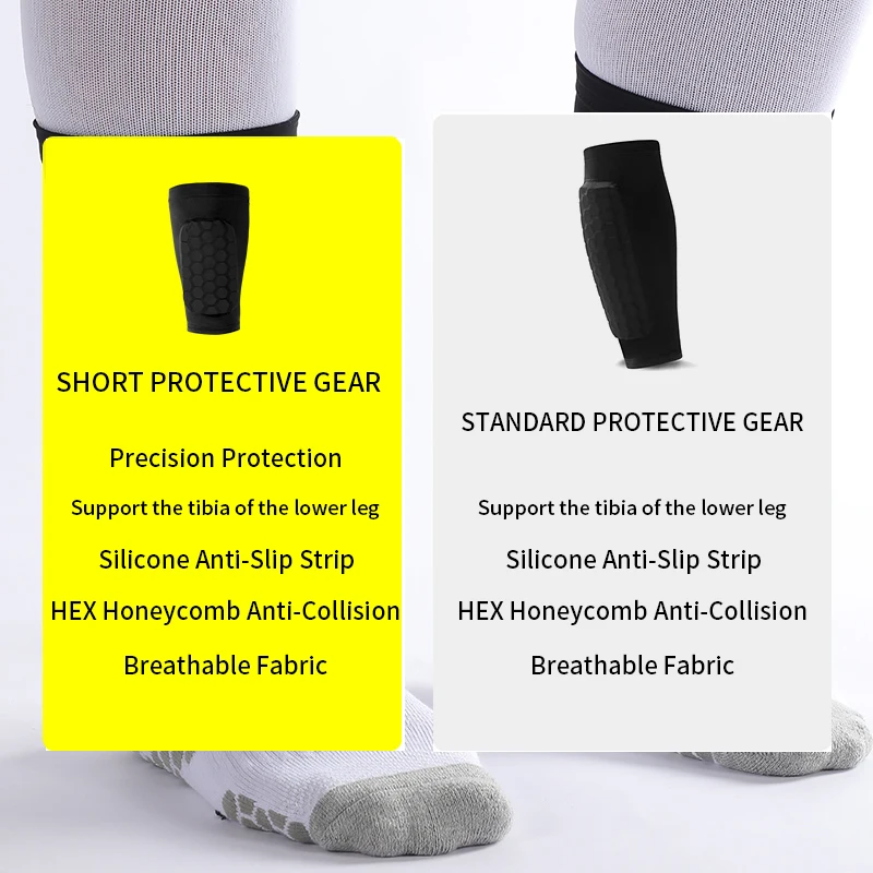 1 Pair / Single Soccer Shin Guards Honeycomb EVA Pads, Non-Slip Breathable Calf Sleeves for Adults & Youth Football Training thumbnail 4