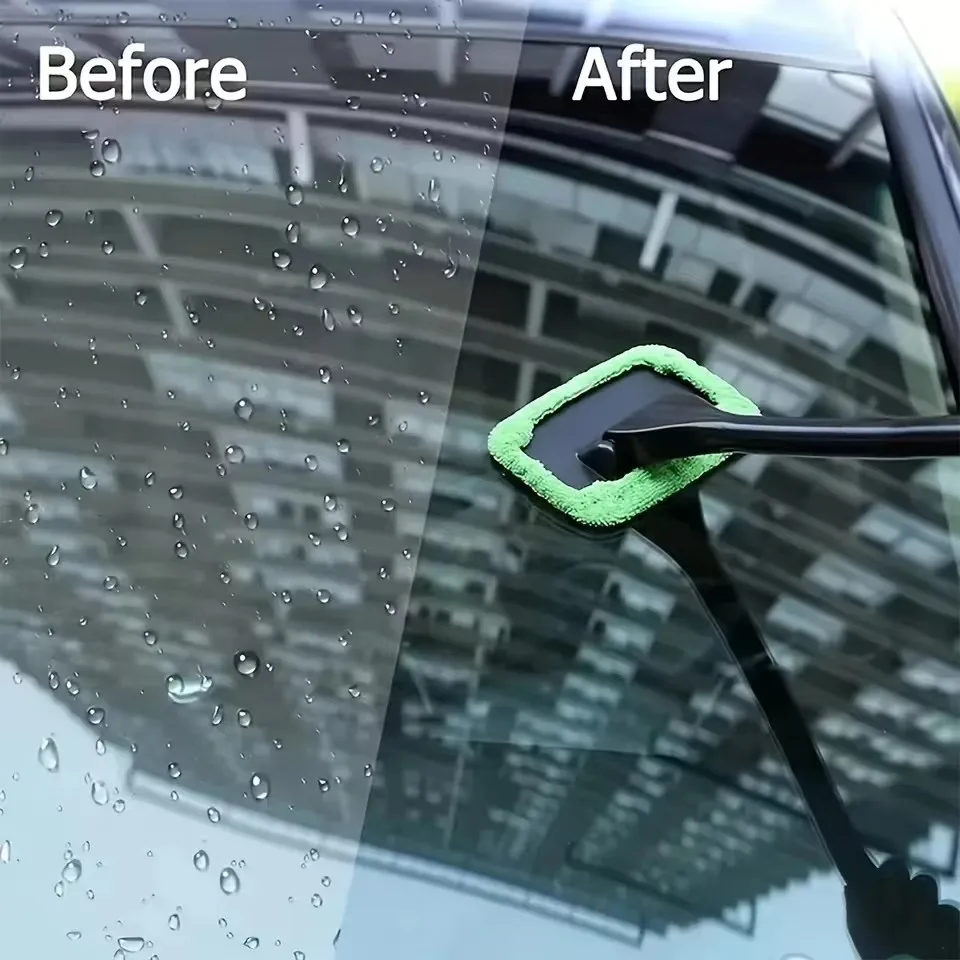 Car Window Cleaner Brush Kit Windshield Cleaning Wash Tool Inside Interior Auto Glass Wiper with Long Handle Car Accessories thumbnail 3