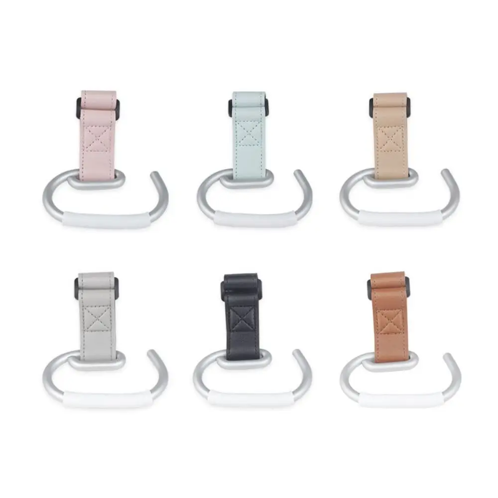 Creative PU Baby Stroller Hooks Solid Color Stroller Accessories Hanging Hook Cartoon Cart Organizer Stroller Accessories Pram