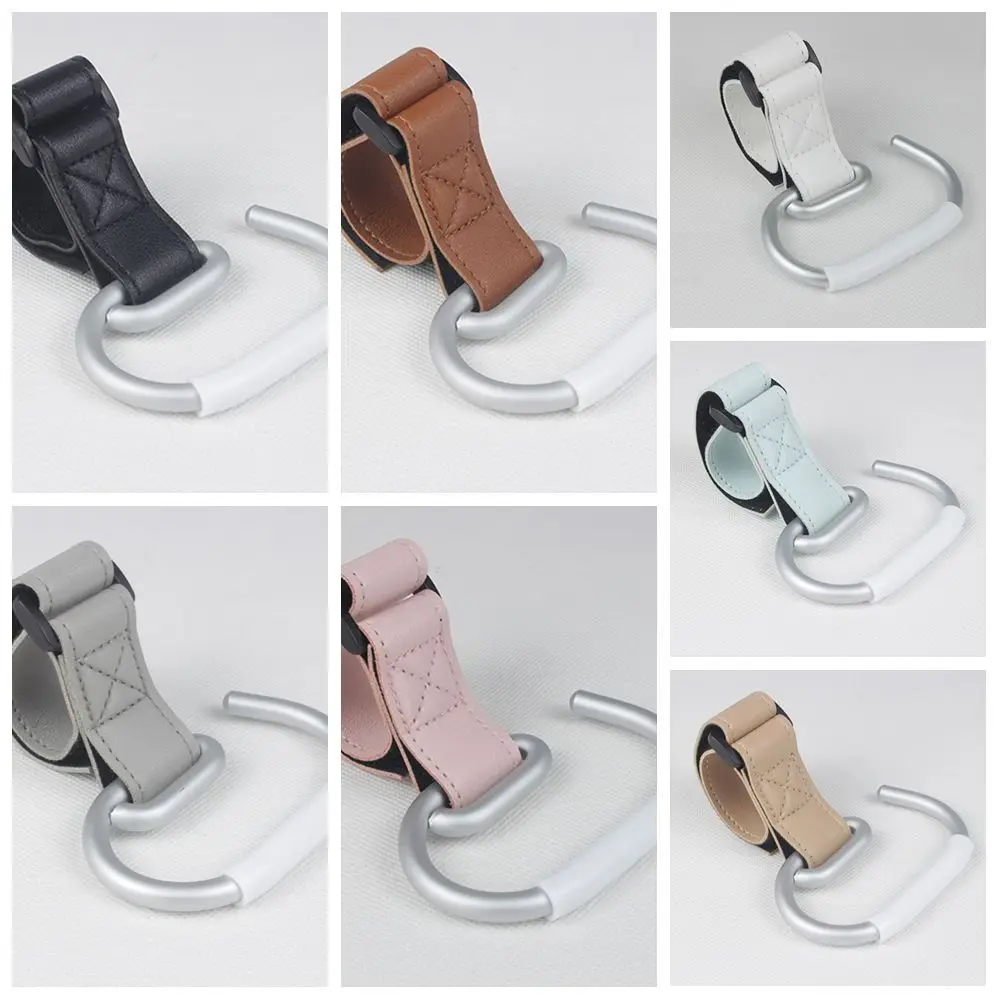 Creative PU Baby Stroller Hooks Solid Color Stroller Accessories Hanging Hook Cartoon Cart Organizer Stroller Accessories Pram thumbnail 5