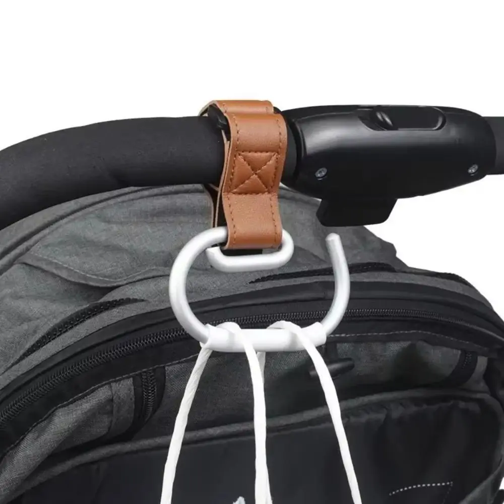 Creative PU Baby Stroller Hooks Solid Color Stroller Accessories Hanging Hook Cartoon Cart Organizer Stroller Accessories Pram thumbnail 2