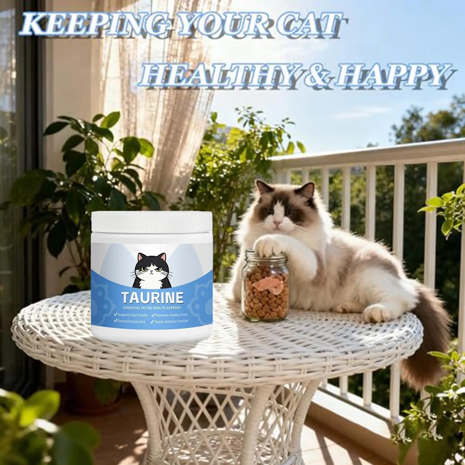 Pet Taurine Powder Maintain Normal Heart Function Protect Visual Function Multivitamin Gentle Formula Cat Nutritional Supplement thumbnail 2