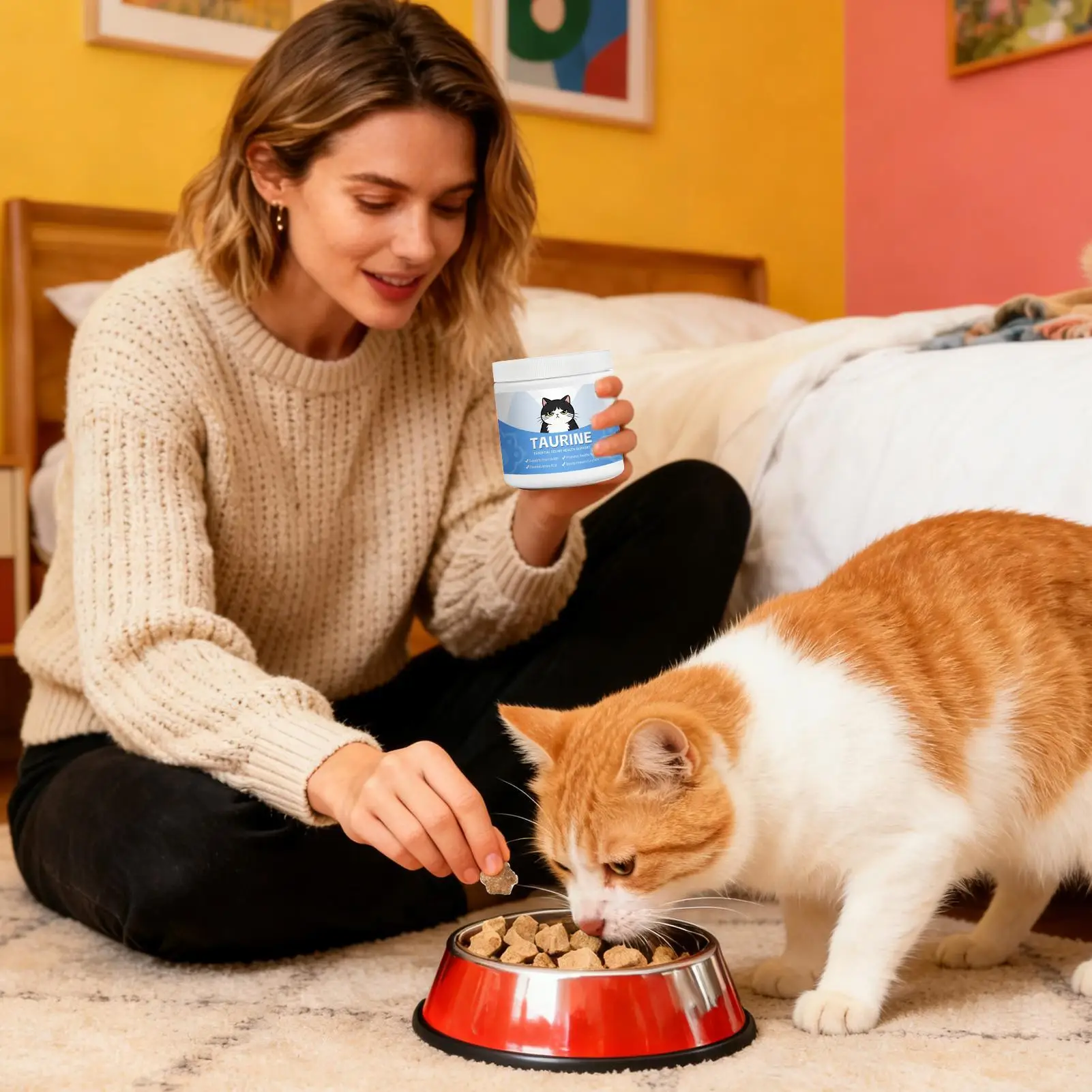 Pet Taurine Powder Maintain Normal Heart Function Protect Visual Function Multivitamin Gentle Formula Cat Nutritional Supplement thumbnail 4