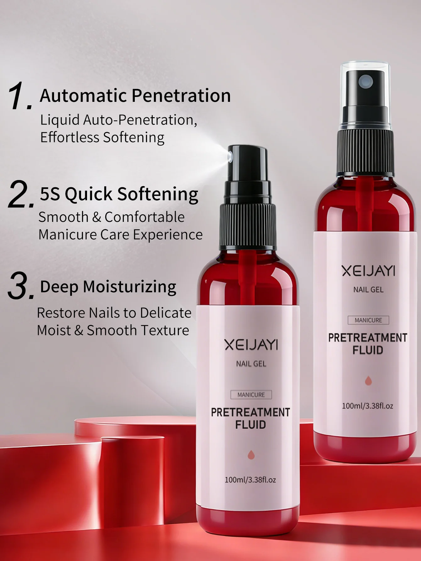 XEIJAYI 100ml 1pc Quick Cuticle Softening & Nail Moisturizing,  Manicure Prep Solution for Before Nail Polish Application thumbnail 4