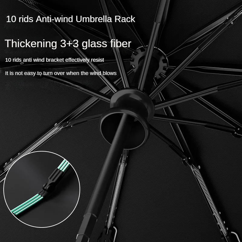 Mechanical Handle Umbrella,Men's Minimalist Umbrella Widened Strap Umbrella, , Large, Sturdy Wind Resistant Automatic Umbrella thumbnail 4