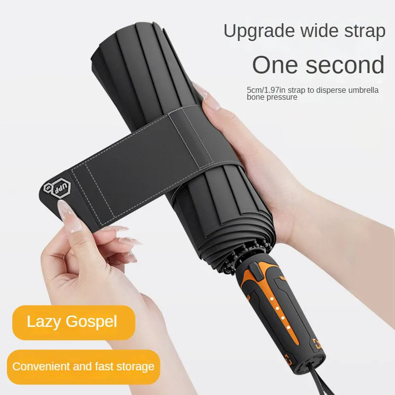 Mechanical Handle Umbrella,Men's Minimalist Umbrella Widened Strap Umbrella, , Large, Sturdy Wind Resistant Automatic Umbrella thumbnail 3