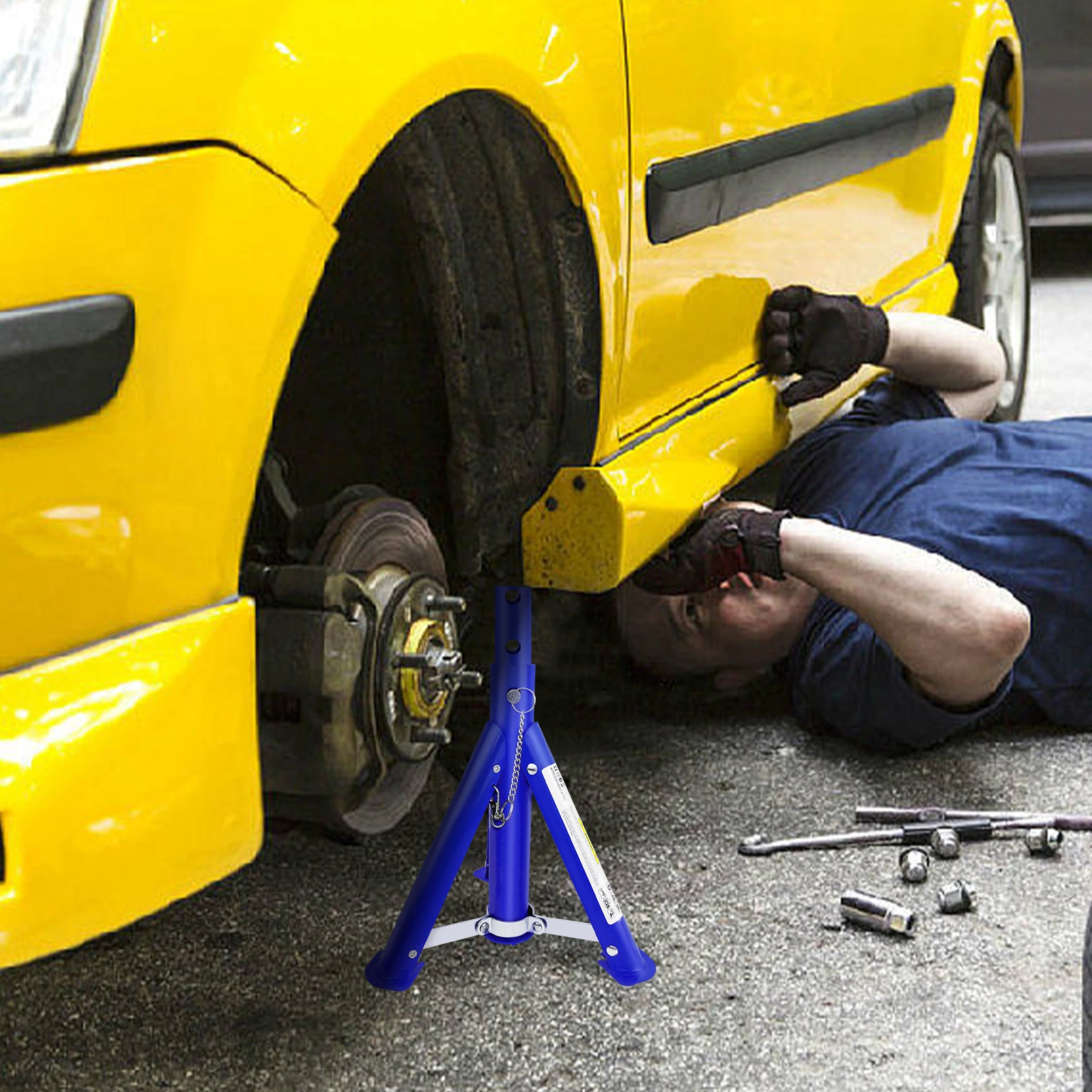 Folding 3 tonne axle standsLifting capacity standsHeavy duty caravan floor jackRepair toolsAutomotive repair dismantling tools thumbnail 5