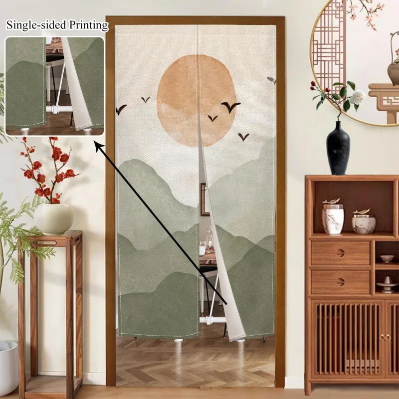 VIKAMA Traditional Japanese Noren Curtain Sun Print Fabric Doorway Drape Room Partition Divider for Kitchen Dining Room Home thumbnail 2
