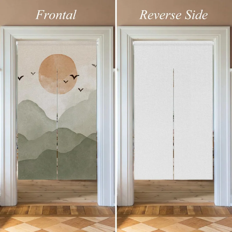 VIKAMA Traditional Japanese Noren Curtain Sun Print Fabric Doorway Drape Room Partition Divider for Kitchen Dining Room Home thumbnail 5
