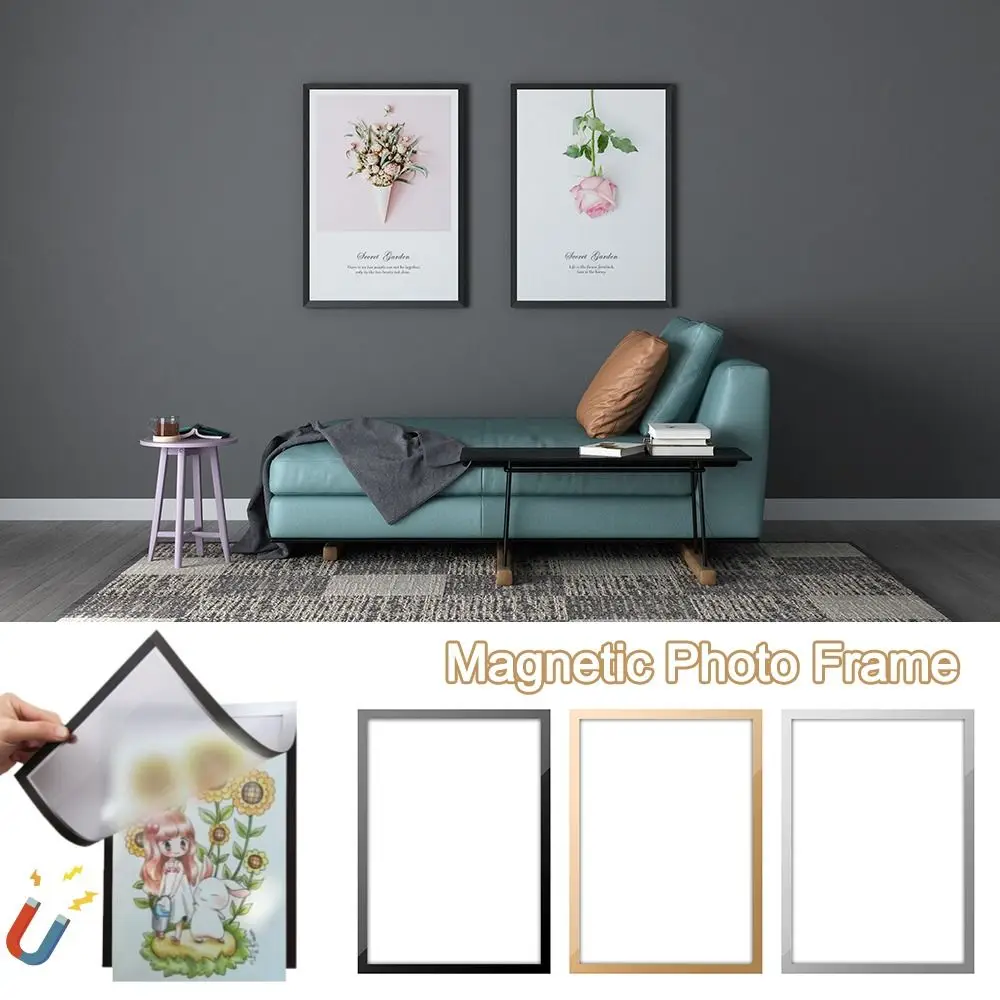 A4 8.5x11inch Magnetic Photo Frame Poster Certificate Artwork Self Adhesive Magnetic Display Board Wall Home Decor Photo Display thumbnail 2