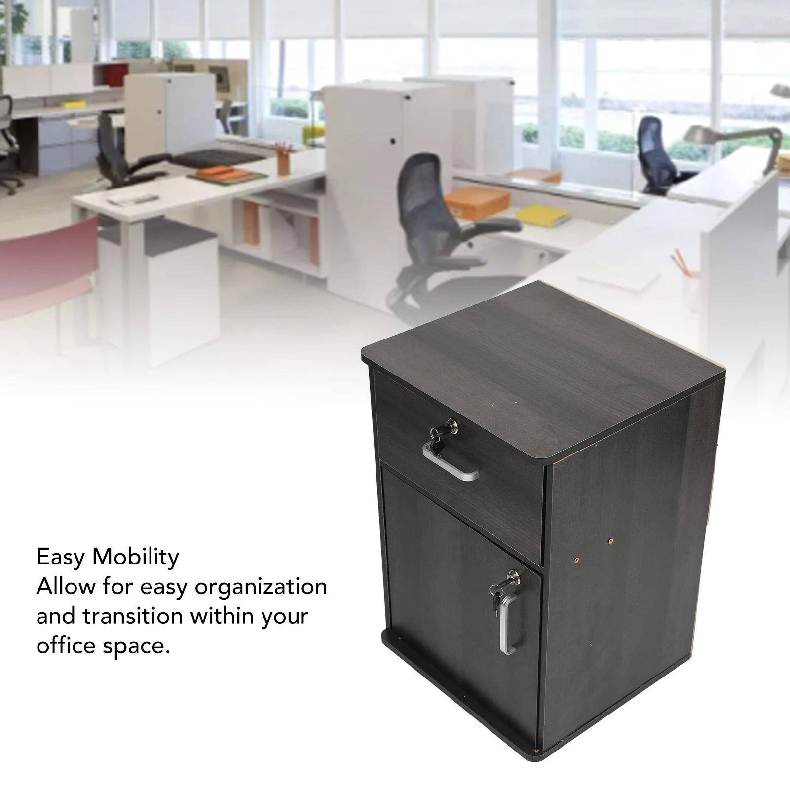 Mobile File Cabinet Under Desk Locking File Cabinet Easy Mobility Stylish Look Enhanced Safety Convenient Storage for Office thumbnail 4