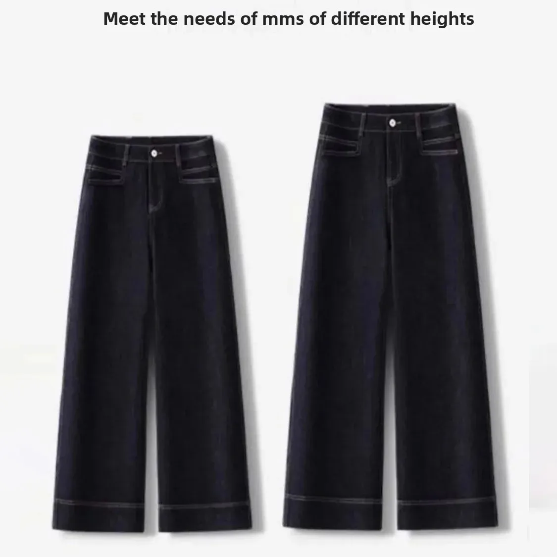 Denim Wide Leg Jeans Women's Spring Autumn Thickened Loose Retro Horse Hoof Pants High Waist Chinese Production Female Garment thumbnail 3