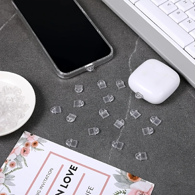 50pcs of White Silicone Type C Charging Port Covers Transparent Protective Plugs to Prevent Dust Suitable for Phones And Laptops thumbnail 3