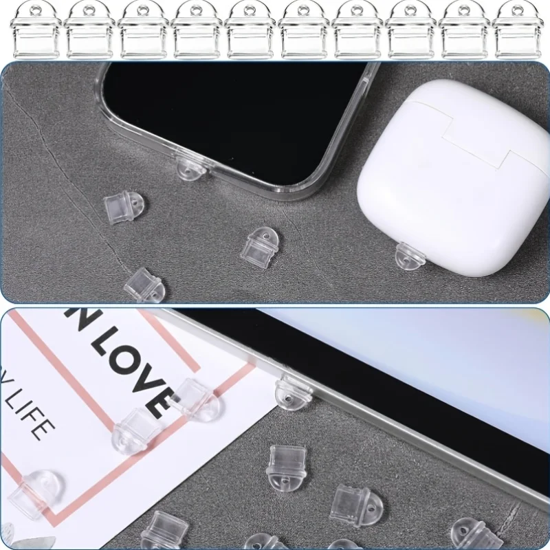 50pcs of White Silicone Type C Charging Port Covers Transparent Protective Plugs to Prevent Dust Suitable for Phones And Laptops thumbnail 4