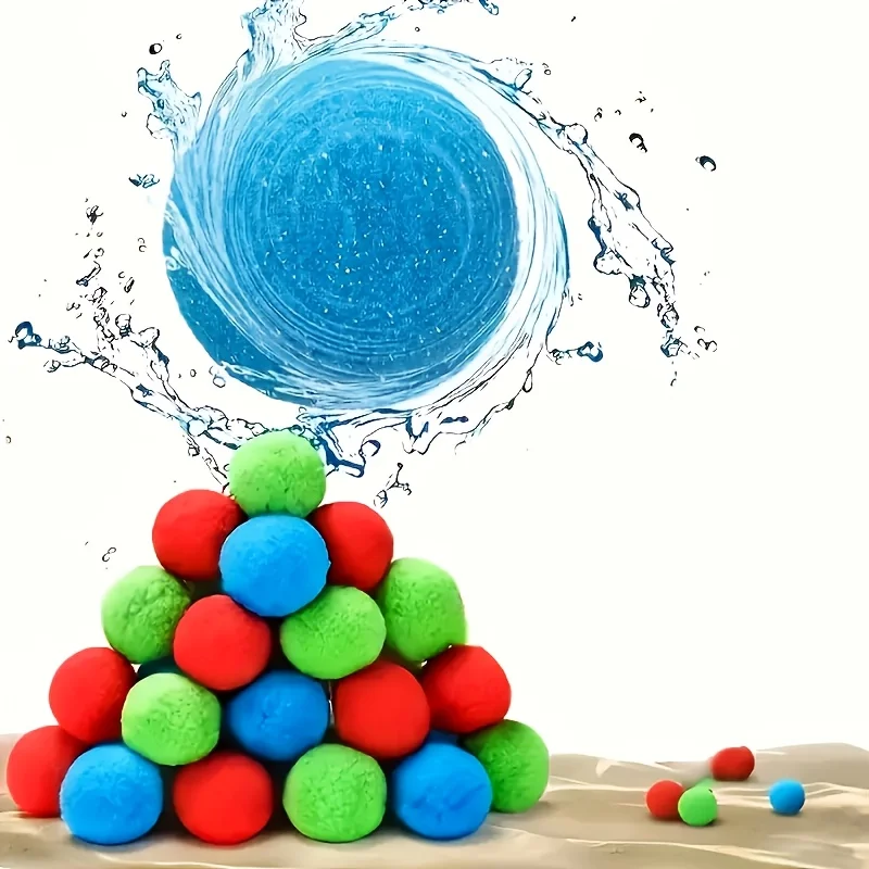 30pcs Reusable Water Balls, Sponge Balls for Swimming Pool Parties, Perfect Summer Gifts, and Cool Summer Temperatures thumbnail 6