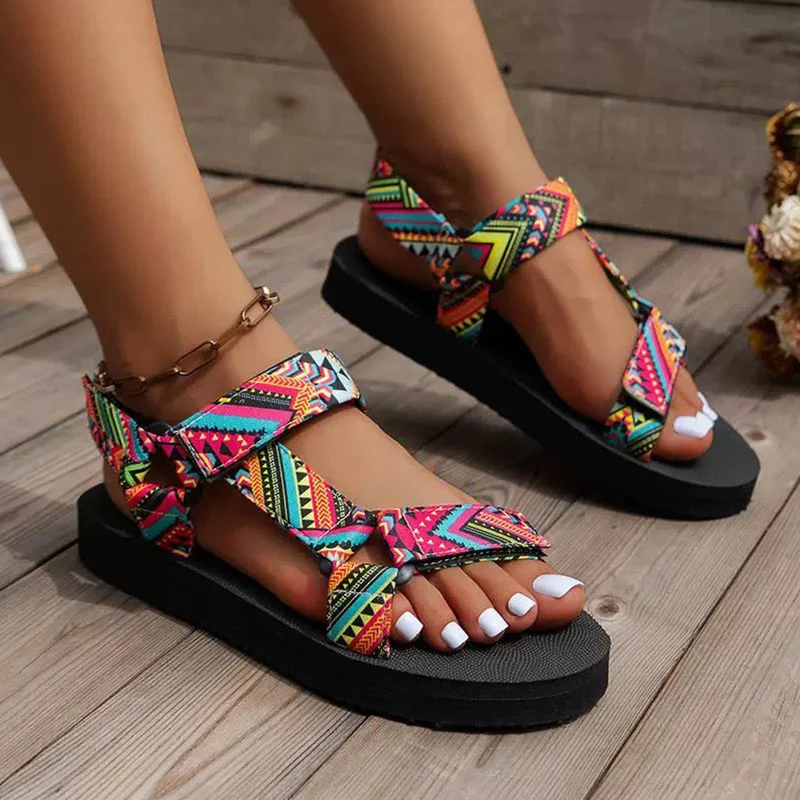 Summer Flat Women's Shoes Hemp Rope Set Foot Beach Sandals Outdoor All-match Casual Slippers Large Size Women Sandals thumbnail 3