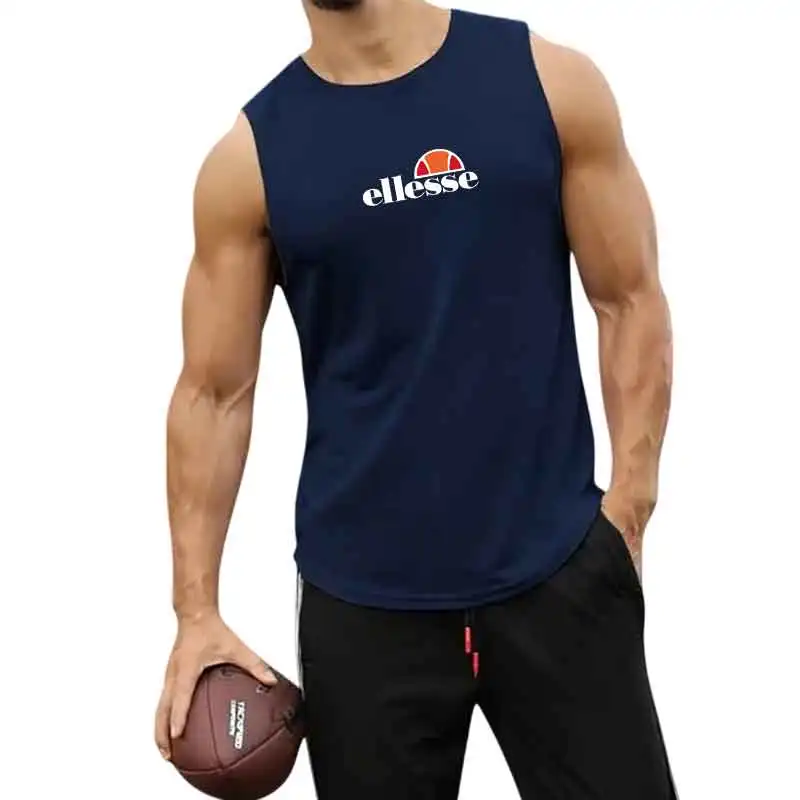 Gym Tank Top Running Sleeveless Shirt Fitness Workout Vest Men Basketball Jersey Training Bodybuilding Workout Stringer Singlets thumbnail 4