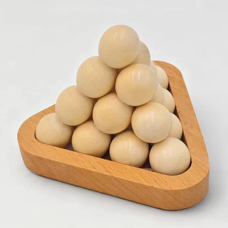 Pyramid 3D Wooden Brain Teaser Puzzle Creative Educational Fun Difficult Problem Solving Toys For Kids Children Adults