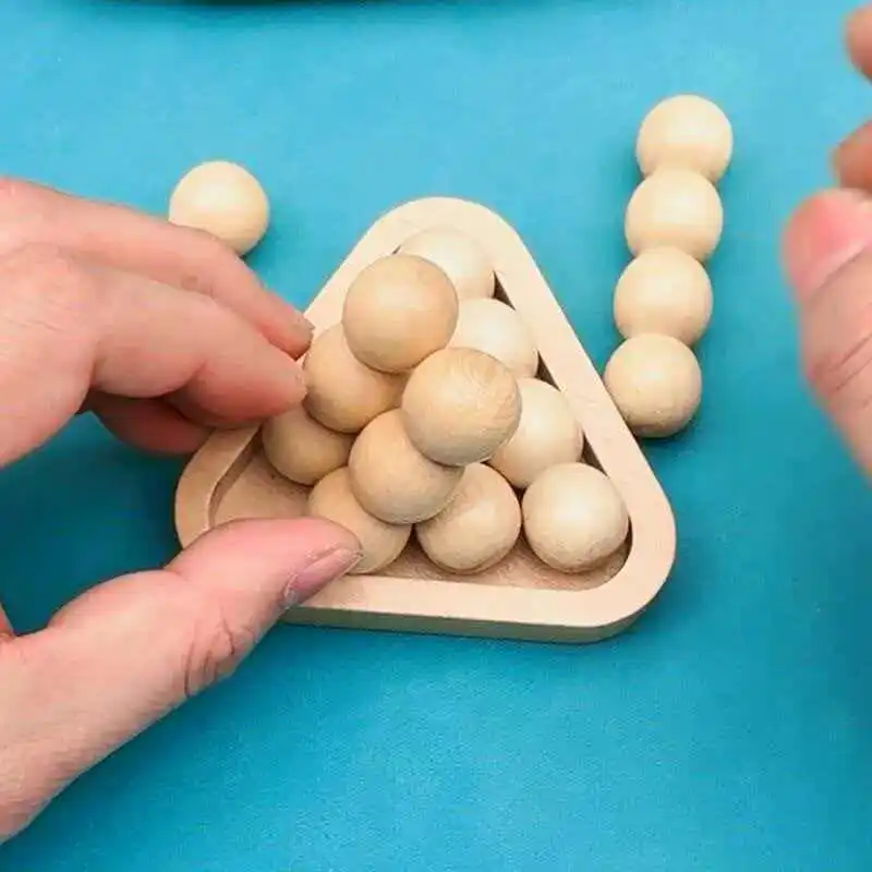 Pyramid 3D Wooden Brain Teaser Puzzle Creative Educational Fun Difficult Problem Solving Toys For Kids Children Adults thumbnail 3