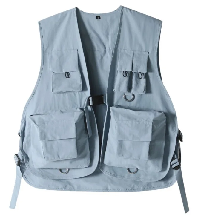 Pink Tactical Vest For Women Multi Pocket Workwear Top Fashion Casual Loose Fit Autumn Outdoor Streetwear Waistcoat thumbnail 6